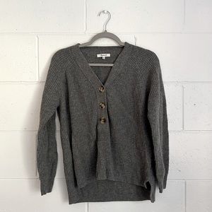 Madewell grey knit half button sweater